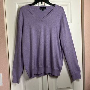 Men’s Brooks Brothers Lavender V-Neck Cotton Sweater size L